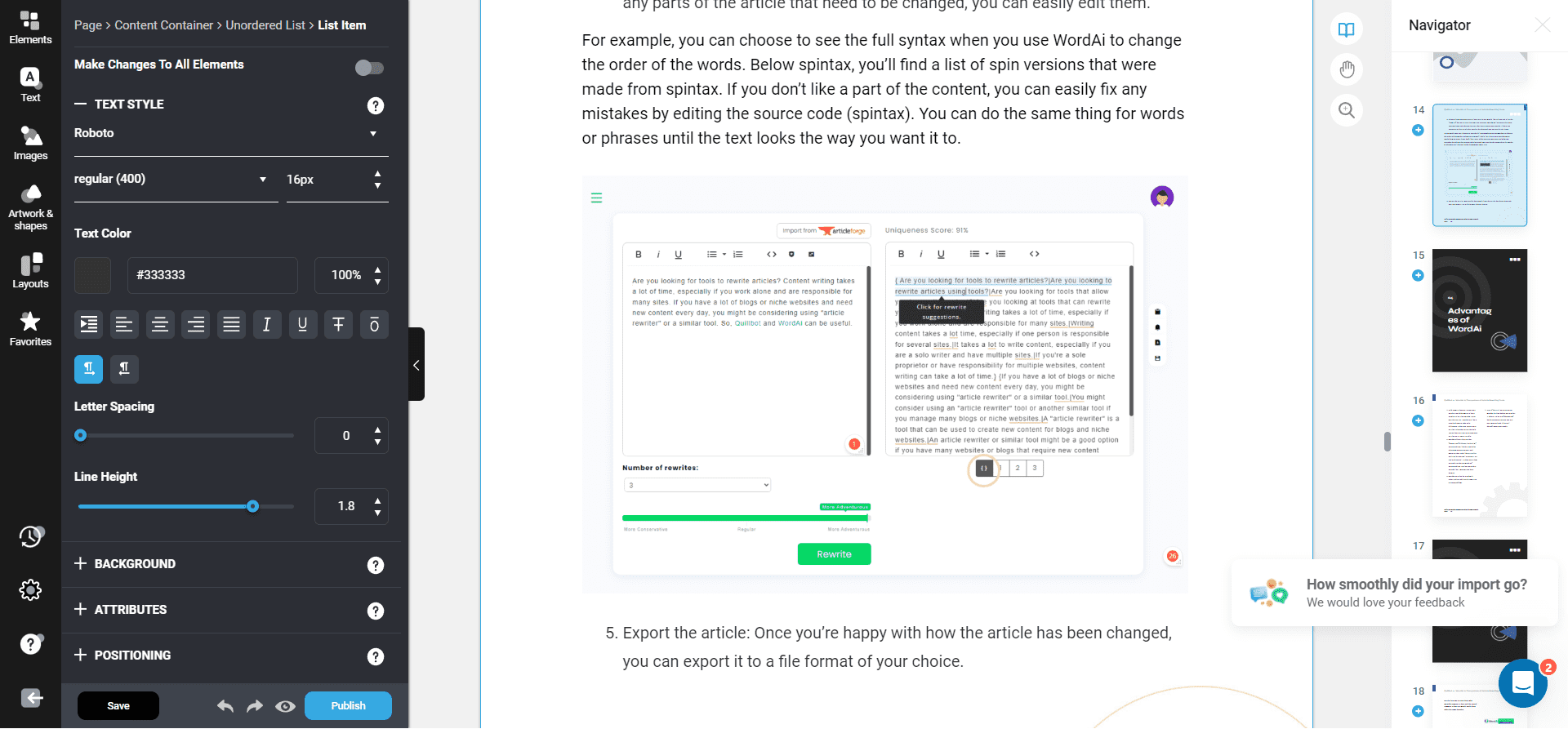 Formatting a book using Designrr