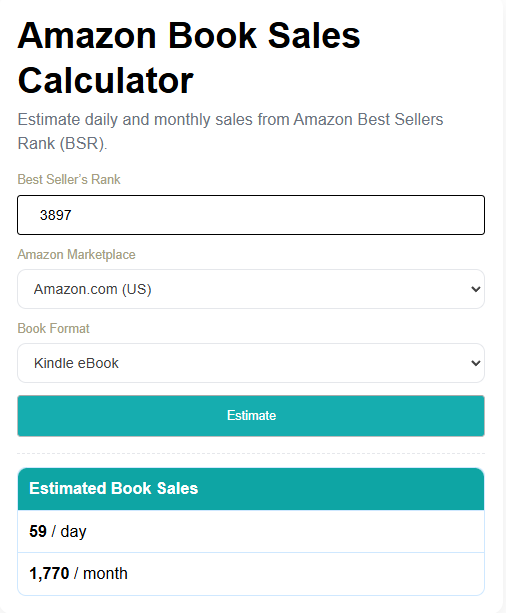 amazon book sales calculator