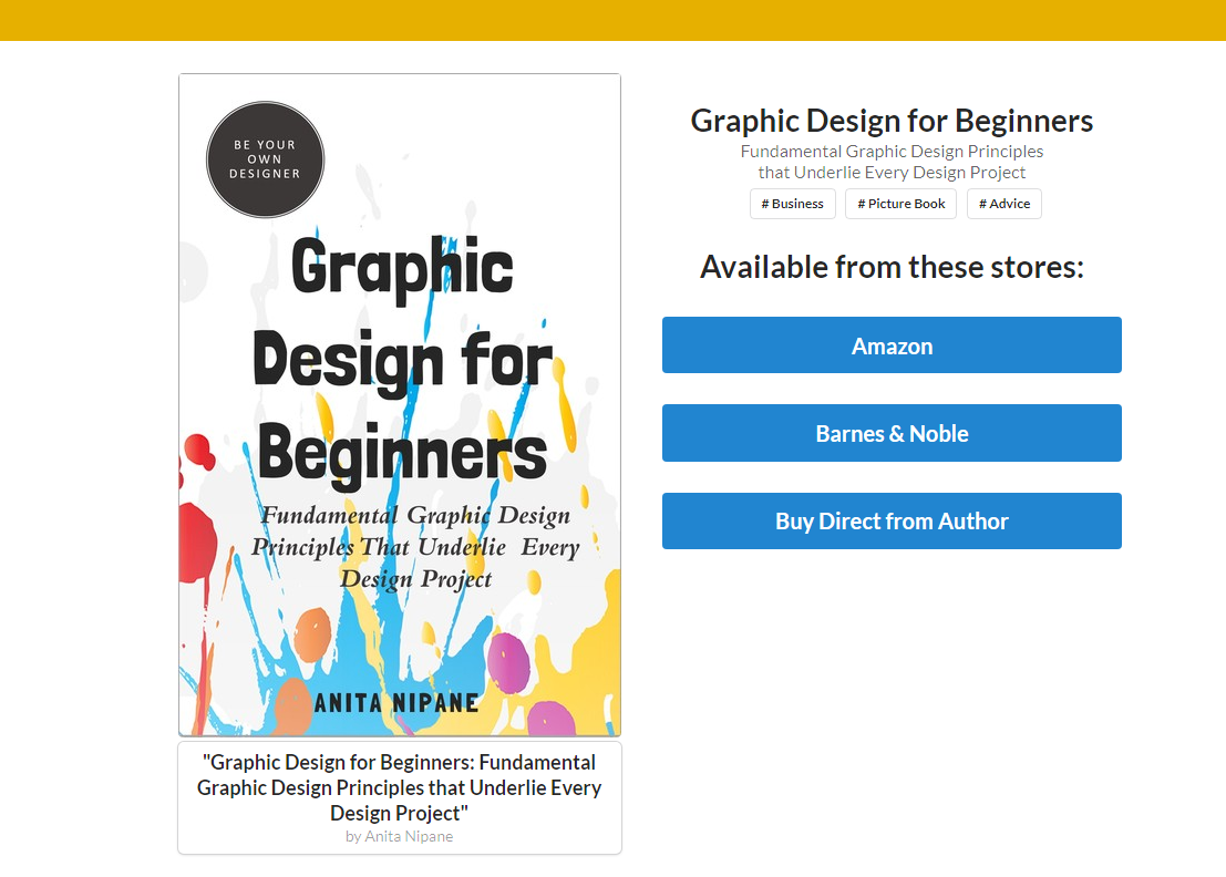 Example of a StoryOrigin book links landing page