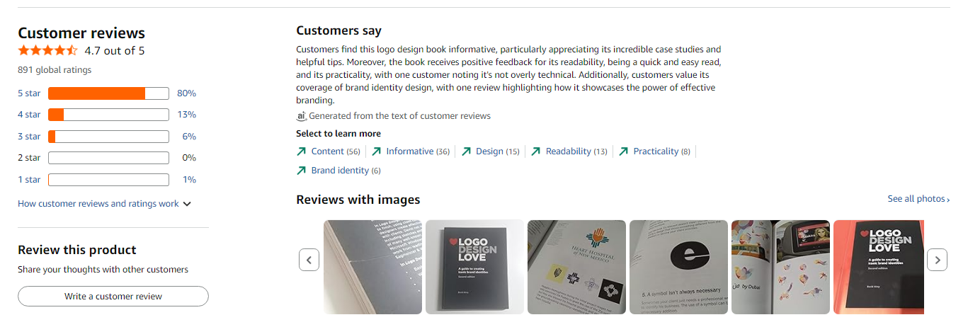 Example of an Amazon AI-generated review summary