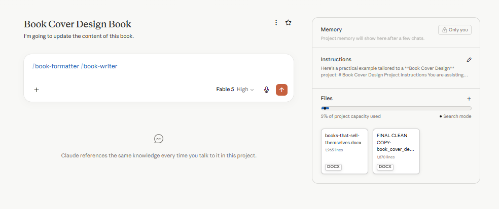 Claude project for authors - example